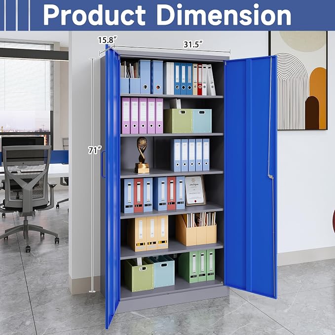 Metal Garage Storage Cabinet, Lockable Metal Cabinet - Image 3