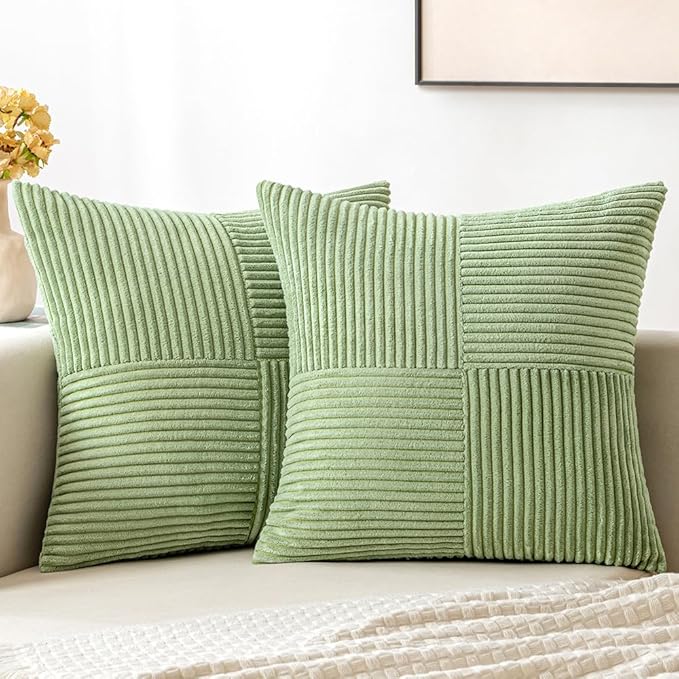 MIULEE Sage Green Decorative Throw Pillow Covers by MIULEE