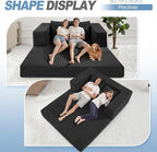 Futon Sofa Bed with Pillow, 3-in-1 Sleeper Sofa Bed with Removable Cover - Image 6
