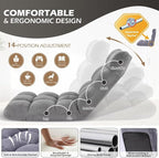 Folding Floor Gaming Chair 14-Poistion Cushioned Adjustable Floor Lazy Sofa - Image 5