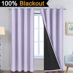 Yakamok Lilac 100% Blackout Curtains 96 Inches Long - Image 2