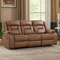 EBELLO Faux Leather Manual Reclining Sofa, 3 Seat Recliner Sofa Chair, Couch by EBELLO