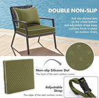 MIULEE Dark Green Outdoor Seat Cushion 24x24 Inch Waterproof & 3 Year Fade - Image 4