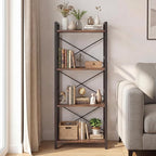 Tangkula 3-Tier Industrial Bookshelf, 16.5" Width Wooden Open Bookcase - Image 7