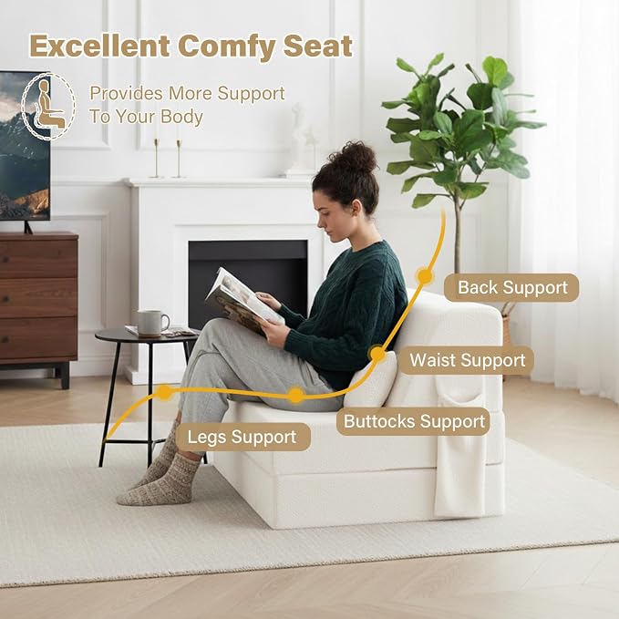 Tiita Convertible Folding Sofa Bed Single Size - Image 3
