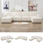 143.8" Modular Sectional Sofa Modern Chenille U Shaped Couch by CACFTII