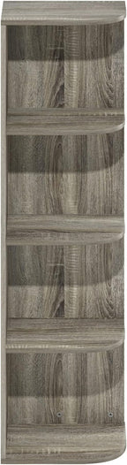 Furinno Pasir 4-Tier Corner Open Shelf Bookcase, French Oak - Image 6
