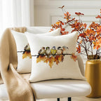 RABUSOFA Fall Pillow Covers 18x18 Inch Watercolor Bird Autumn Decorations - Image 3