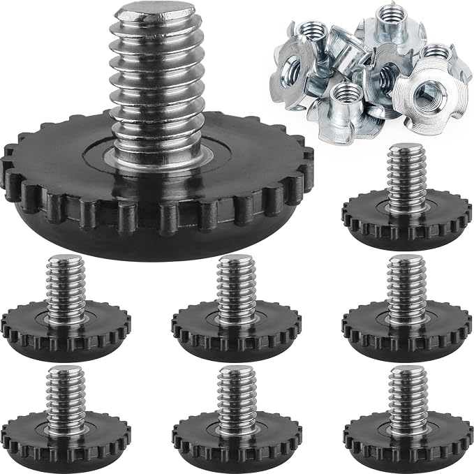 Stainless Steel Screw Furniture Leveling Feet 5/16-18 Screw in Threaded by Anwenk