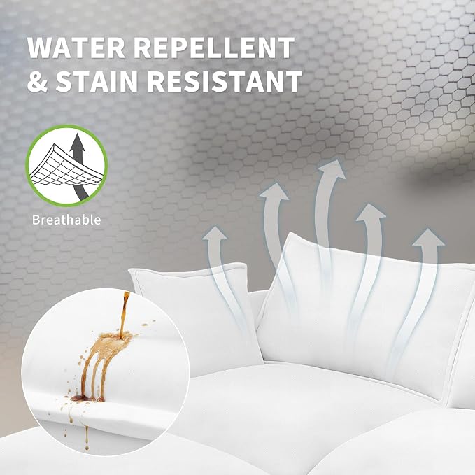 Waterproof Ottoman, Down Filled Comfort Footrest, Modular Sectional Cloud Sofa - Image 3