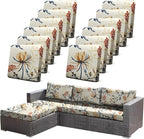 CALBODE 12PACK Outdoor Sofa Seat Cushion Covers, Floral Printed Stretch by CALBODE
