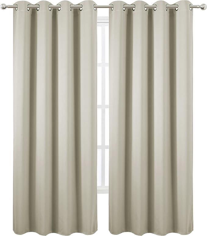 Light Beige Thermal Blackout Curtains/52 x 95 Inch/Set of 2 Panels Room - Image 2