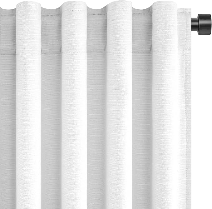 Topfinel Linen Blackout Curtains 86 Inches Long 2 Panels by Topfinel