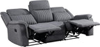 Lexicon Manual Double Reclining Sofa, Polished Microfiber Upholstered 3 Seater - Image 8