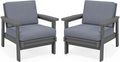 SERWALL HDPE Outdoor Furniture Set, 2 Piece All Weather Wood-Like Outdoor Sofa by SERWALL