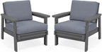 SERWALL HDPE Outdoor Furniture Set, 2 Piece All Weather Wood-Like Outdoor Sofa by SERWALL