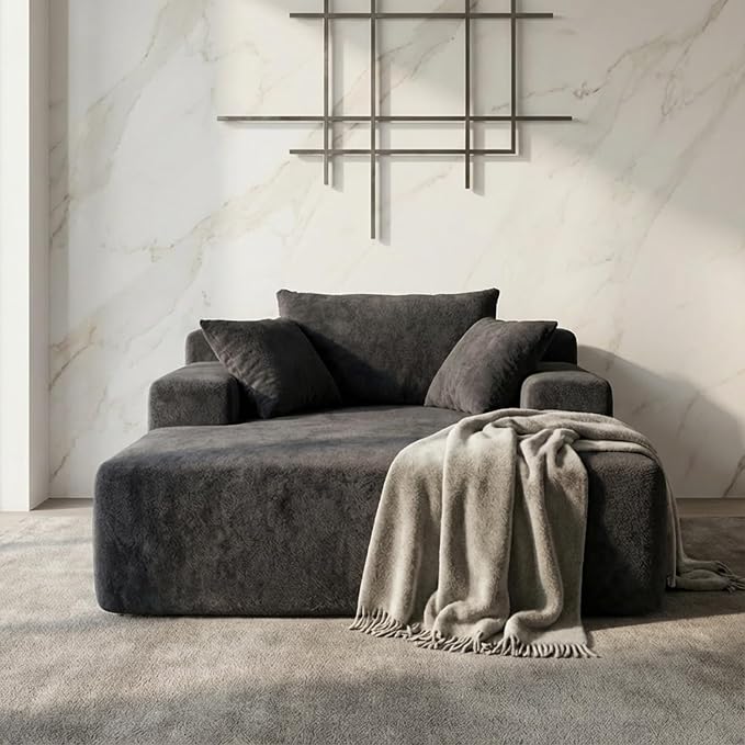 Sytopia Chaise Lounge with Armrests, Oversized Sofa Bed with 3 Pillows - Image 3