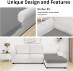 Easy-Going Stretch 1 Piece Chaise Lounge Cushion Slipcover | Sectional Couch - Image 3