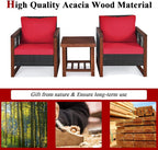 Tangkula 3 Pieces Patio Wicker Furniture Set, Rattan Outdoor Sofa Set - Image 8