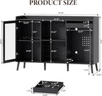 Coffee Bar Cabinet with Fridge Space, Liquor Cabinet with Wine Rack & Drawer - Image 2