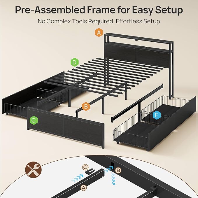 Rolanstar Full Size Bed Frame - Image 3