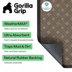 GORILLA GRIP 100% Waterproof All-Season WeatherMAX Doormat, US Designed Natural - Image 2
