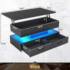 SEDETA 40" Lift Top Coffee Table, Coffee Tables - Image 2
