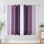 Purple and Greyish White Ombre Blackout Curtains - Image 2