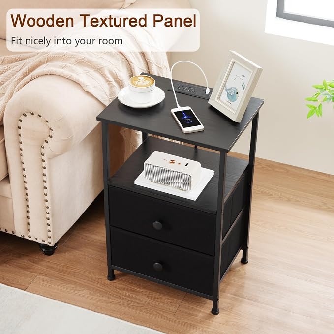 LOAKEKEL Night Stand Set 2, End Tables - Image 8