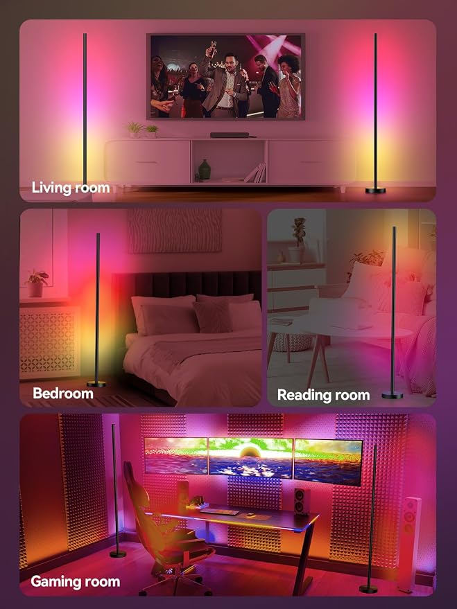 OIYN Smart RGBICW LED Corner Floor Lamp 2 Pack - Image 7