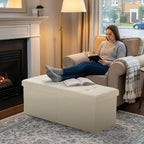 35-INCH Storage Ottoman Bench, Footrest - Image 6