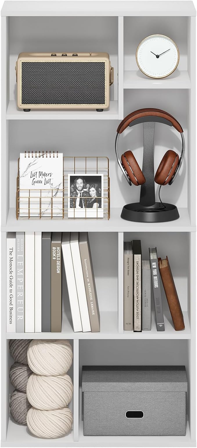 Furinno DALY Book Shelf, 7-Cube Bookshelf, Cube Storage Organizer Bookcase - Image 4