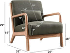 INZOY Mid-Century Modern Accent Chair Set of 2, Upholstered Living Room Chairs - Image 3
