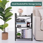 Yoobure Bookshelf Small Book Shelf, Solid Industrial 3 Tier Shelf Bookcase - Image 6