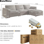 EASE MOOSE Oversized Sectional Modular Sofa, L Shape Sectional Couch Wide Deep - Image 2