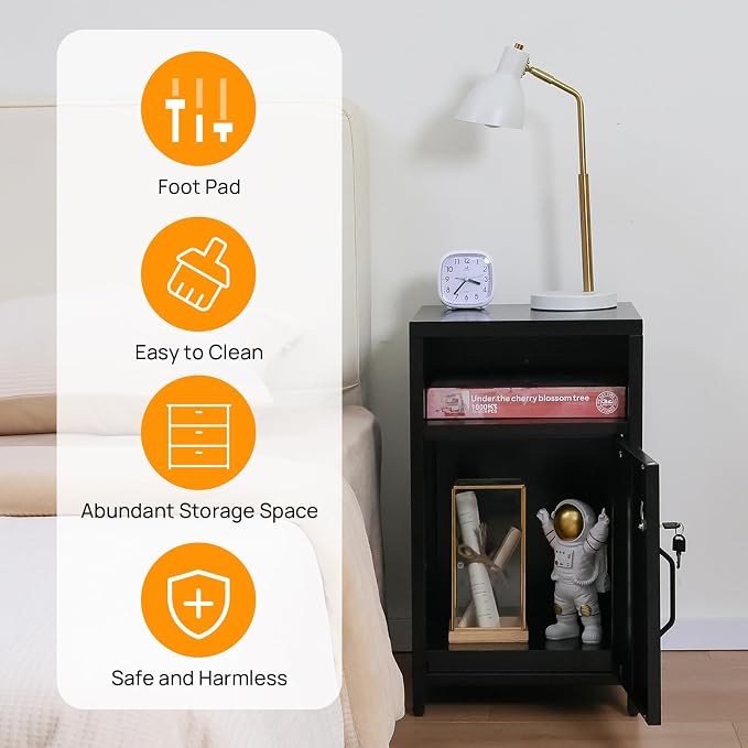 ALBAD Compact Metal Nightstand - Image 8