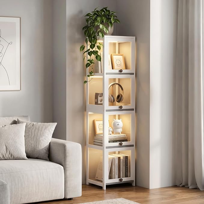 Magshion Display Cabinet, 4-Tier Corner Shelf - Image 3