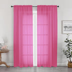 Hot Pink Sheer Curtains 84 Inches Long by OWENIE