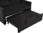 Sofa Bed, Pull Out Couch with Side Pockets, 3 in 1 Velvet Fabric Loveseat - Image 8