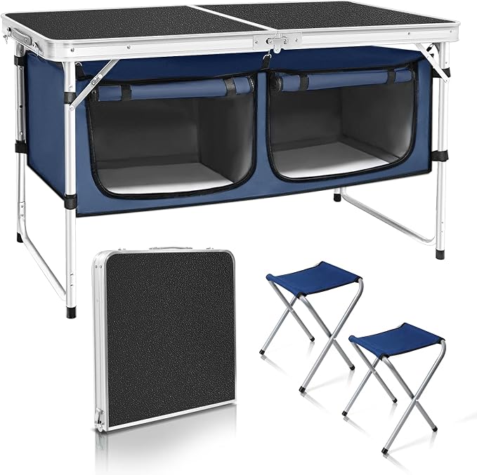 CampLand Outdoor Folding Table Aluminum Lightweight Height Adjustable by CampLand