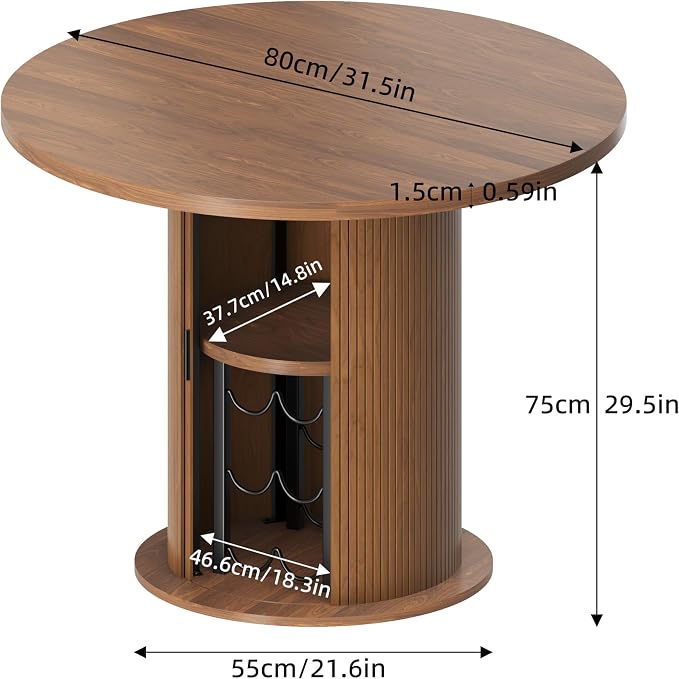 Wildhome Round Dining Table for 2-4, 31 Inch Dining Room Kitchen Table - Image 2
