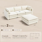 97" Cloud Couches for Living Room, 29.1" Deep Seat Modular Sectional Sofa - Image 2