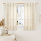 Short Window Linen Curtains 45 Inch Length by LAMIT