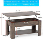 FDW 39.4" Lift Top Coffee Table - Image 3