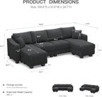 Belffin U Shaped Couch with Reversible Chaises Sectional Couches - Image 2