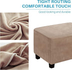 Ottoman Cover, Stretch Rectangle Velvet Ottoman Slipcovers of Foot Stool - Image 6
