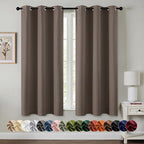 MIULEE Blackout Curtains for Bedroom 2 Panels 40 x 45 Inch Long Tan Brown | by MIULEE
