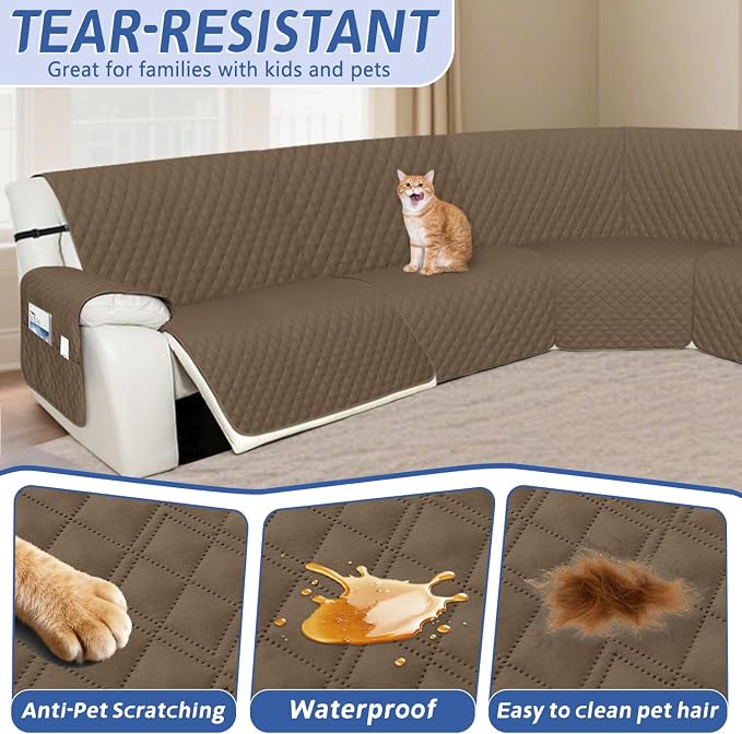 Arfntevss Recliner Sectional Couch Covers Waterproof L Shape Sofa Cover - Image 5