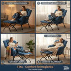Tiita Lazy Chair with Ottoman, Comfy Leisure Sofa Armchair with Ottoman - Image 7