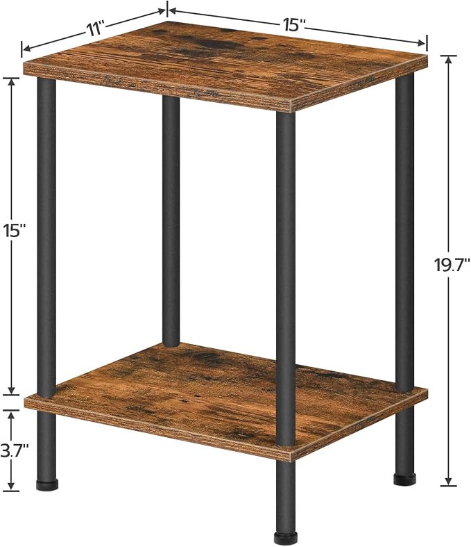 HOOBRO End Tables Set of 2, Small Side Table, Nightstand - Image 3